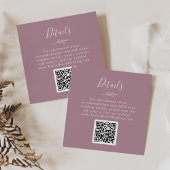 Carte D'accompagnement Feuille minimale | Détails du Mariage de code QR M