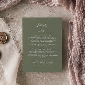 Carte D'accompagnement Feuille minimale | Détails sur le vert foncé