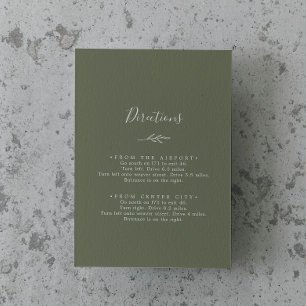 Carte D'accompagnement Feuille minimale   Direction Vert foncé