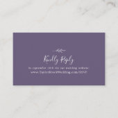 Carte D'accompagnement Feuille minimale | Plum Purple Mariage Website RSV (Devant)
