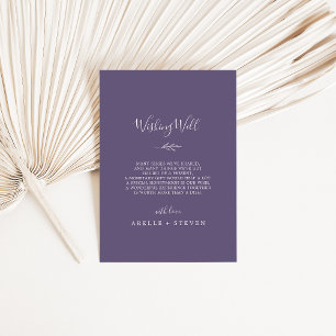Carte D'accompagnement Feuille minimale   Plum Purple Mariage Wishing wel