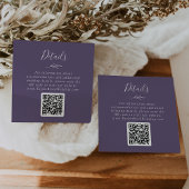Carte D'accompagnement Feuille minimale | Plum Purple QR Code Détails du