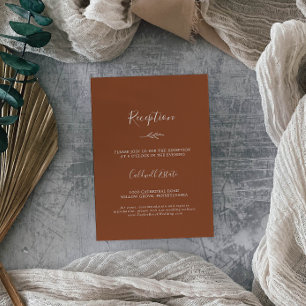 Carte D'accompagnement Feuille minimale   Réception en terre cuite