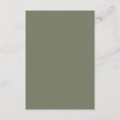 Carte D'accompagnement Feuille minimale | Réception Vert foncé (Dos)