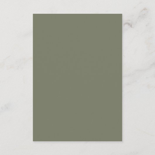 Carte D'accompagnement Feuille minimale | Réception Vert foncé (Dos)