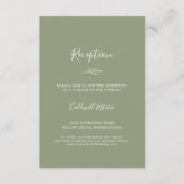 Carte D'accompagnement Feuille minimale | Réception Vert Sage (Devant)