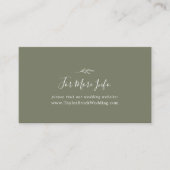 Carte D'accompagnement Feuille minimale | Site Mariage Dark Green (Devant)