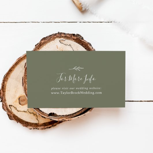 Carte D'accompagnement Feuille minimale | Site Mariage Dark Green