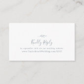 Carte D'accompagnement Feuille minimale | Site Mariage Dusty Blue RSVP (Devant)