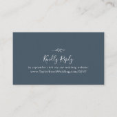 Carte D'accompagnement Feuille minimale | Site Mariage Slate Blue RSVP (Devant)