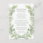 Carte D'accompagnement Feuille verdoyant couronne boho détails mariage Ca (Devant)