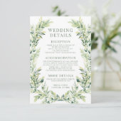 Carte D'accompagnement Feuille verdoyant couronne boho détails mariage Ca (Debout devant)