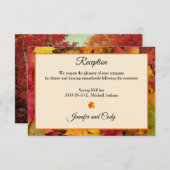 Carte D'accompagnement Feuilles Automne Couleurs Automne Accueil Mariage (Devant / Derrière)