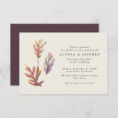 Carte D'accompagnement Feuilles d'automne jour après brunch mariage (Devant / Derrière)