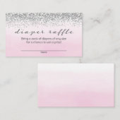 Carte D'accompagnement Feuilles de couches de Baby shower rose et argent (Devant / Derrière)