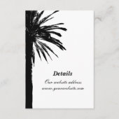 Carte D'accompagnement Feuilles de palmier noir mariage vertical plage (Devant)