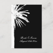 Carte D'accompagnement Feuilles de palmier noir mariage vertical plage (Dos)