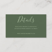 Carte D'accompagnement Feuilles de thé en ligne de mariage d'aquarelle de (Dos)