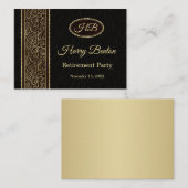 Carte D'accompagnement Feuilles d'or à la retraite brune (Devant / Derrière)