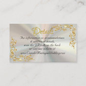 Carte D'accompagnement Feuilles d'or, Coeur sur perle blanche, code QR (Devant)