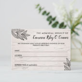 Carte D'accompagnement Feuilles et Birch Memorial Service (Debout devant)