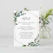 Carte D'accompagnement Feuilles & Eucalyptus Gold LG (Debout devant)