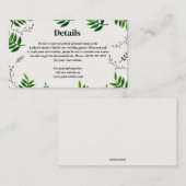 Carte D'accompagnement Feuilles foncé modifiable Détails du Mariage (Devant / Derrière)