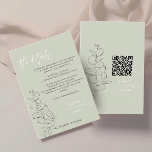 Carte D'accompagnement Feuilles minimalistes dessinés à la main - détails