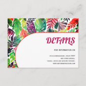 Carte D'accompagnement Feuilles tropicaux colorés, mariage maximaliste d' (Devant)