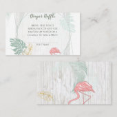 Carte D'accompagnement Feuilles tropicaux modernes Flamant rose rose Barr (Devant / Derrière)