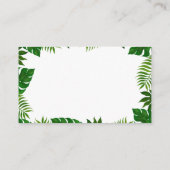 Carte D'accompagnement Feuilles tropicaux | Site Mariage (Dos)