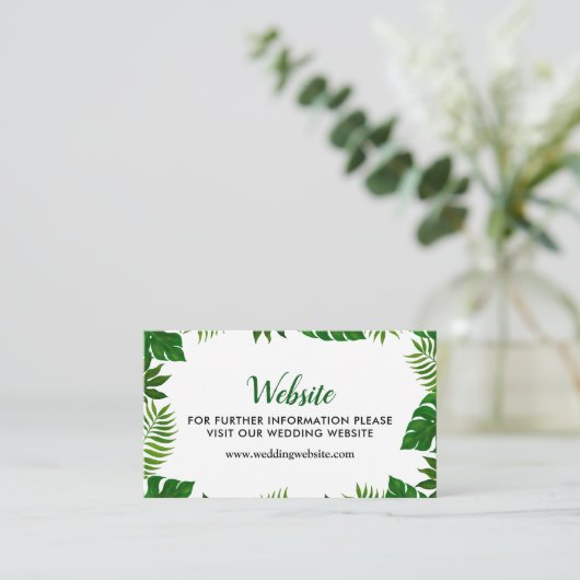 Carte D'accompagnement Feuilles tropicaux | Site Mariage (Debout devant)