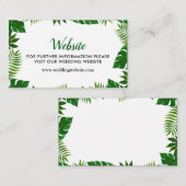 Carte D'accompagnement Feuilles tropicaux | Site Mariage (Devant / Derrière)