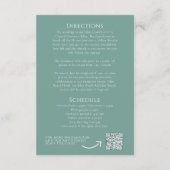 Carte D'accompagnement Feuilles verts Sage cercle les détails du mariage (Dos)