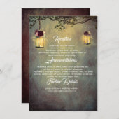 Carte D'accompagnement Feux de lanterne Rustique Information du Mariage I (Devant / Derrière)
