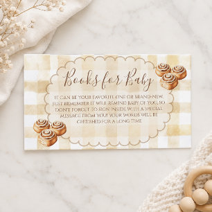 Carte D'accompagnement Fève dans le four gingham beige Baby Shower