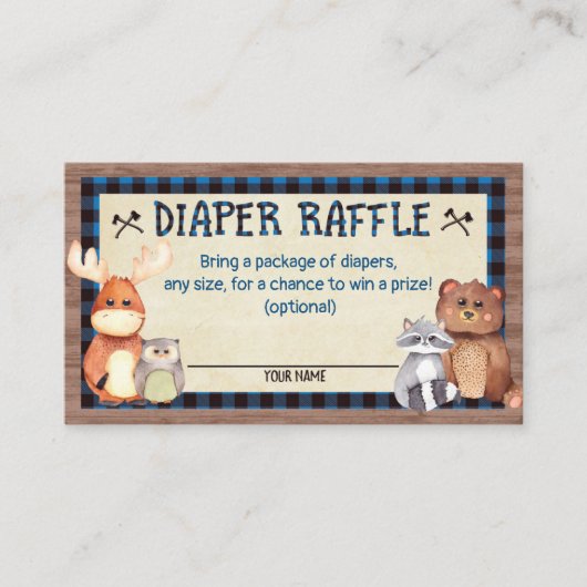 Carte D'accompagnement Fiche de Baby shower de couches de bois de bûchero (Devant)