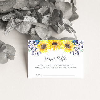 Carte D'accompagnement Fiche de Baby shower de couches de fleurs