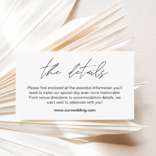 Carte D'accompagnement Fiche de boîtier de détails minimaux pour le Maria