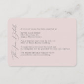 Carte D'accompagnement Fiche de boîtier de la Finition Mariage Blush simp (Devant)