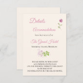 Carte D'accompagnement Fiche de boîtier Détails mariage (Devant / Derrière)