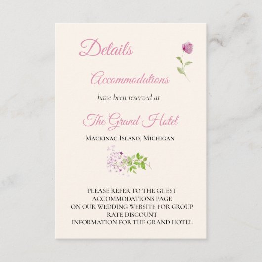 Carte D'accompagnement Fiche de boîtier Détails mariage (Devant)