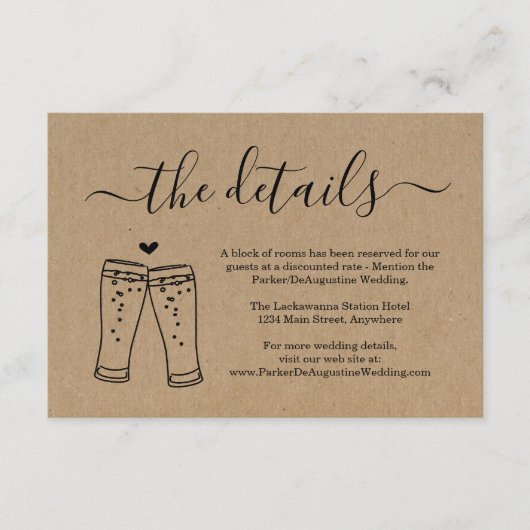 Carte D'accompagnement Fiche de boîtier Informations sur le pain de bière (Devant)