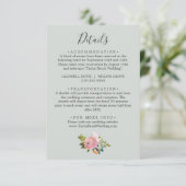 Carte D'accompagnement Fiche de boîtier Mariage floral peint Détails (Debout devant)