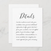 Carte D'accompagnement Fiche de boîtier Mariage manuscrite (Devant / Derrière)