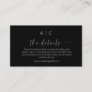 Carte D'accompagnement Fiche de boîtier minimaliste des détails du Mariag