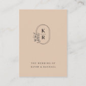 Carte D'accompagnement Fiche de boîtier Rustique Détails du Mariage (Dos)