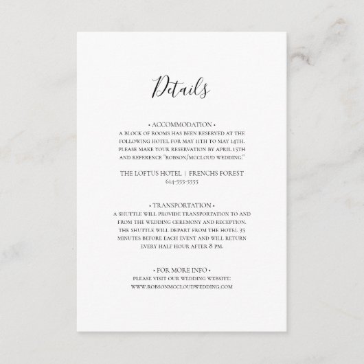 Carte D'accompagnement Fiche de boîtier simple et élégante (Devant)