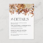 Carte D'accompagnement Fiche de détails du Mariage de Rustic Fall (Devant)