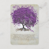 Carte D'accompagnement Fiche d'information du Mariage de feuilles de coeu (Dos)